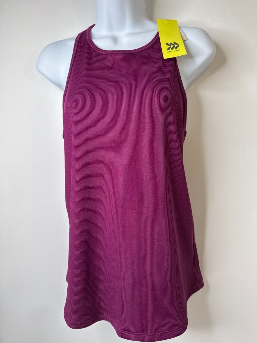 Womens Ribbed Racerback Tank Top All in Motion Size Small Maroon